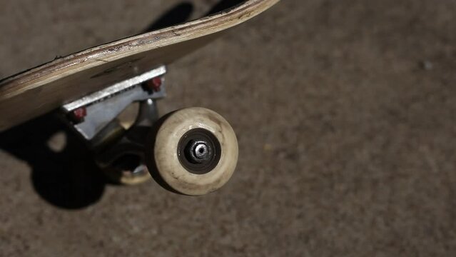 Skateboard Wheels Rolling Mid Afternoon Sunlight Outdoor Lighting