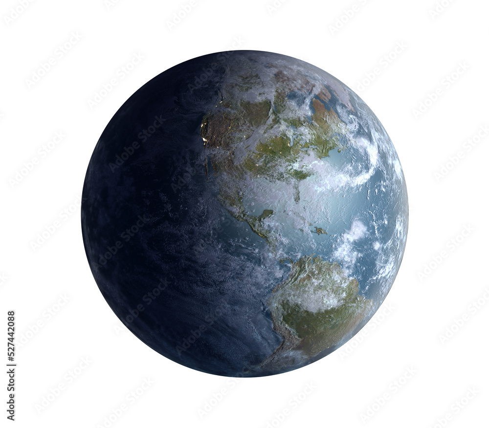 Wall mural planet earth from space with north and south american continents, for scientific and space business 