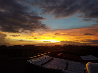 sunset over the river