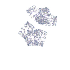 Isolated transparent abstract glitch art shape element.