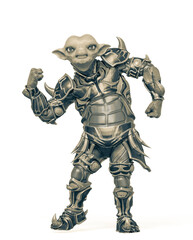 Fototapeta premium little alien warrior got the power