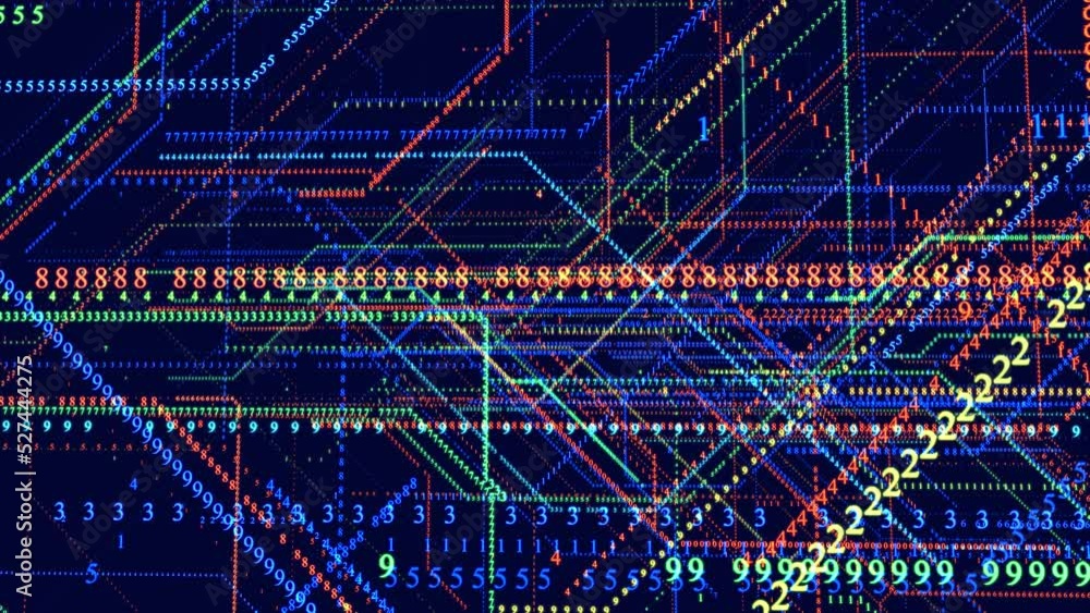 Poster symbols form lines, lines form grid. vj loop hologram abstract background sci fi theme, information 