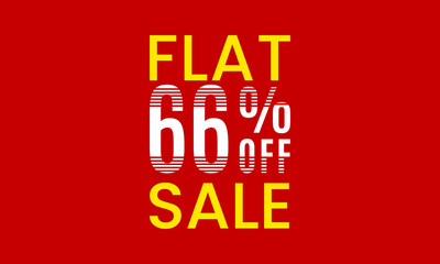 flat 66  percent off sale, flat 66 percent vector typography, abstract 66 percent discount