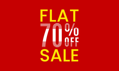 flat 70 percent off sale, flat 70 percent vector typography, abstract 70 percent discount