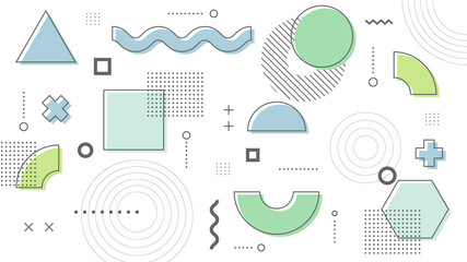Modern Abstract Background with Retro Memphis and Soft Pastel Color