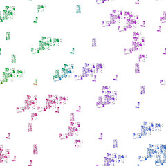 Isolated transparent abstract glitch art shape element.