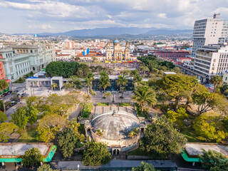 Beautiful aerial view of Guatemala City - Catedral Metropolitana de Santiago de Guatemala, the...