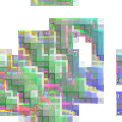 Fototapeta na wymiar Isolated transparent abstract glitch art shape element.