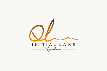 Obraz premium Initial QL signature logo template vector. Hand drawn Calligraphy lettering Vector illustration.