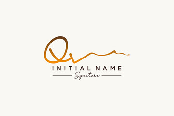 Fototapeta premium Initial QV signature logo template vector. Hand drawn Calligraphy lettering Vector illustration.
