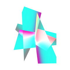 Isolated transparent abstract glitch art shape element.