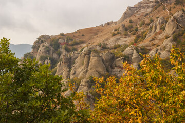 Rocky ledges at the top of the Demerdzhi mountain range