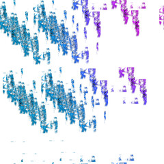 Isolated transparent abstract glitch art shape element.