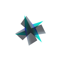 Isolated transparent abstract star burst shape element.