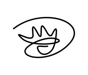 Fototapeta premium Eye one line silhouette logo. Look illustration minimalism. Makeup and eyebrow logo.