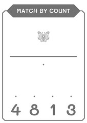 Match by count of Butterfly, game for children. Vector illustration, printable worksheet