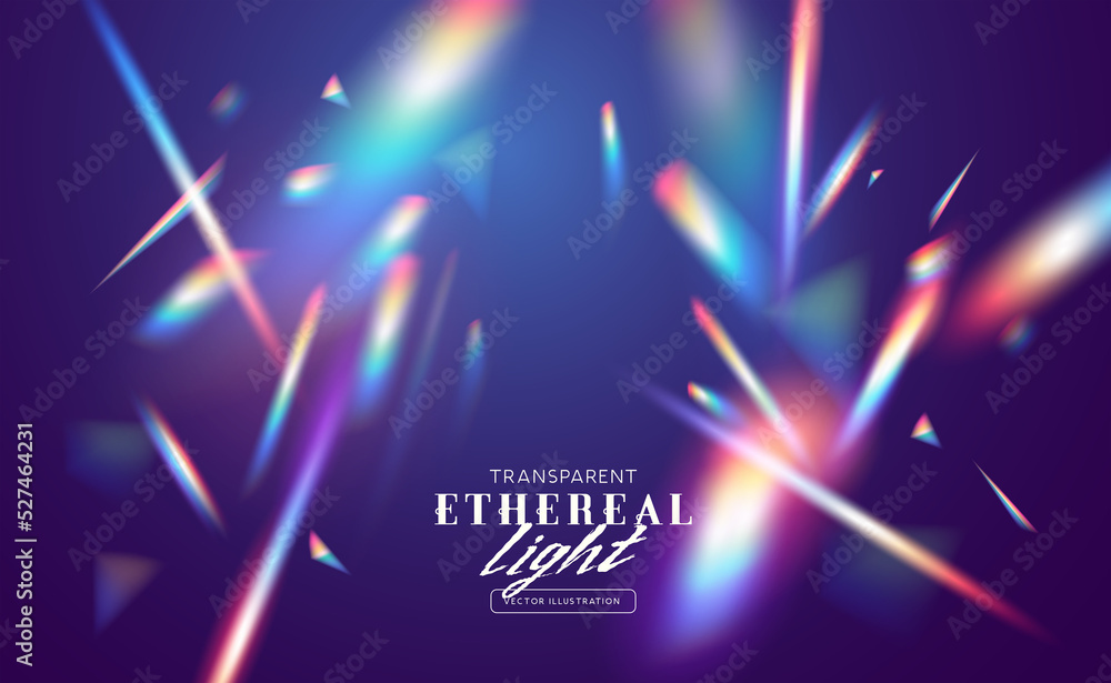 Wall mural ethereal transparent light refraction pattern for adding effects to backgrounds and objects. vector 