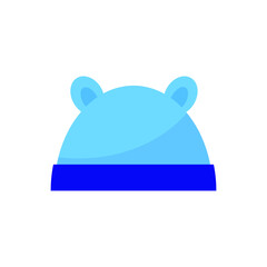 Blue baby hat on white background