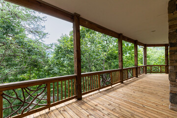 porch, patio, deck with natural railing