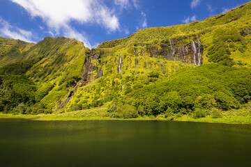 Poco da Ribeira do Ferreiro Lagoon in Flores island, Azores, Portugal