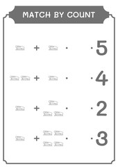 Match by count of Stapler, game for children. Vector illustration, printable worksheet