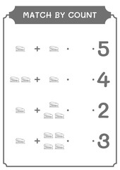 Match by count of Stapler, game for children. Vector illustration, printable worksheet
