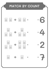 Match by count of Calculator, game for children. Vector illustration, printable worksheet