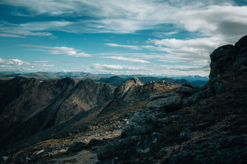 Mountain range surrounding a valley