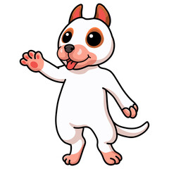 Fototapeta premium Cute bully kutta cartoon waving hand