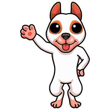Cute bully kutta cartoon waving hand