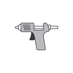 glue gun icon in color, isolated on white background 