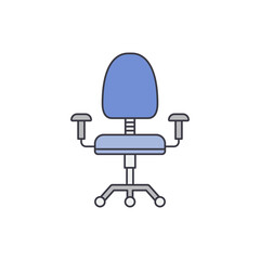 Office chair icon in color, isolated on white background 
