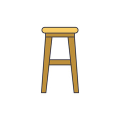 Stool chair icon in color, isolated on white background 