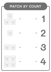 Match by count of Calender, game for children. Vector illustration, printable worksheet