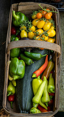 Vegetables in a harvest basket