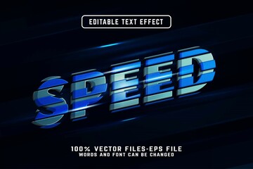 metalic speed 3d editable text effect premium vectors