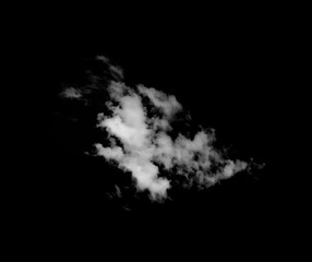 White Cloud Isolated on Black Background. Good for Atmosphere Creation