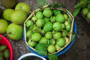 Delicious Guava and Grapefruit in the Market