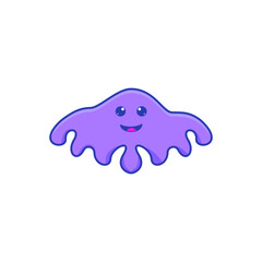 cartoon slime. cartoon slime with smiley emoticon. vector illustration design
