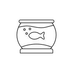 Aquarium icon in line style icon, isolated on white background