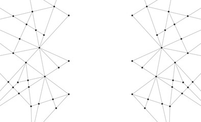 Technology polygon triangle connected dots and lines background template. Network system linked global graphic vector.