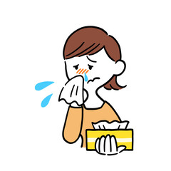 鼻水が止まらない女性