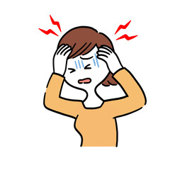 頭が痛い女性