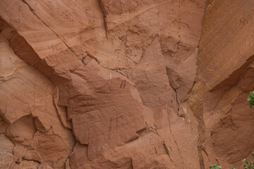 Fototapeta na wymiar Pictographs at Catstair Canyon, Arizona, USA