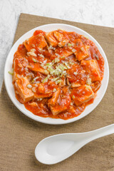 鯖缶の麻婆豆腐