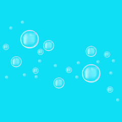 Image with bubbles blue background. Clean water. Vector illustration. stock image.