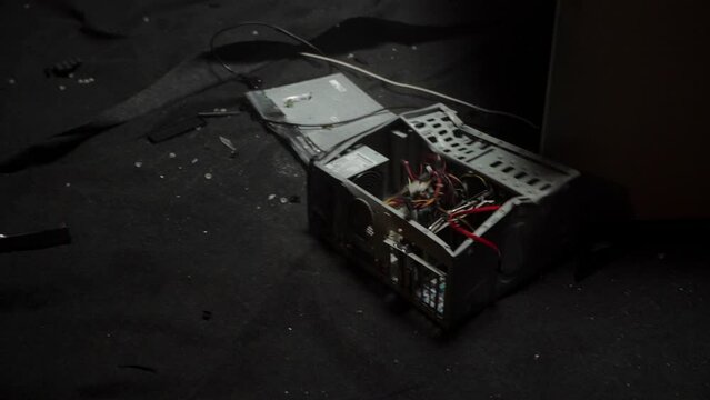 Sitting at Your Computer All Day Is Exhausting - Lifestyle change concept. An angry man destroys his computer.