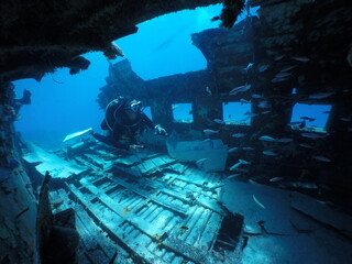 Scuba diving on the reefs of Majuro,Marshall islands.