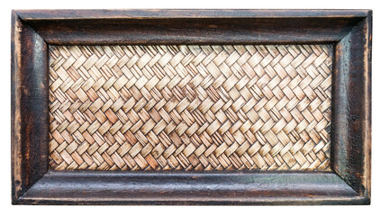 bamboo woven tray isolated for decorative