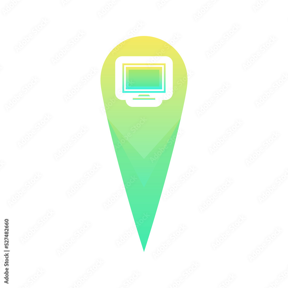Poster monitor location logo gradient design template icon element